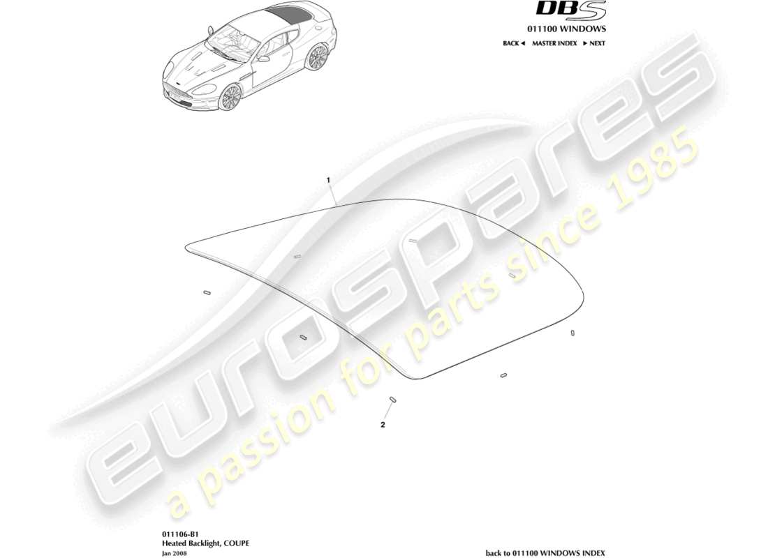 a part diagram from the aston martin dbs parts catalogue