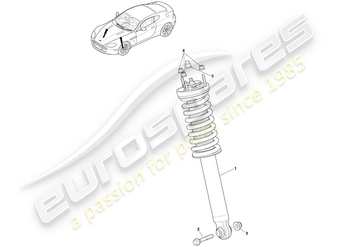 a part diagram from the aston martin v8 vantage parts catalogue