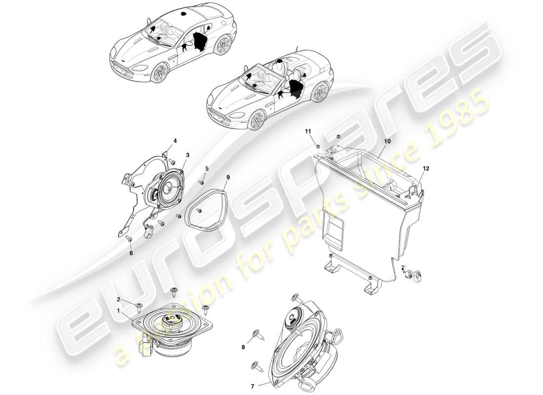 a part diagram from the aston martin v8 vantage (2005) parts catalogue