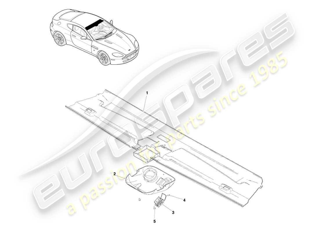 a part diagram from the aston martin v8 vantage parts catalogue