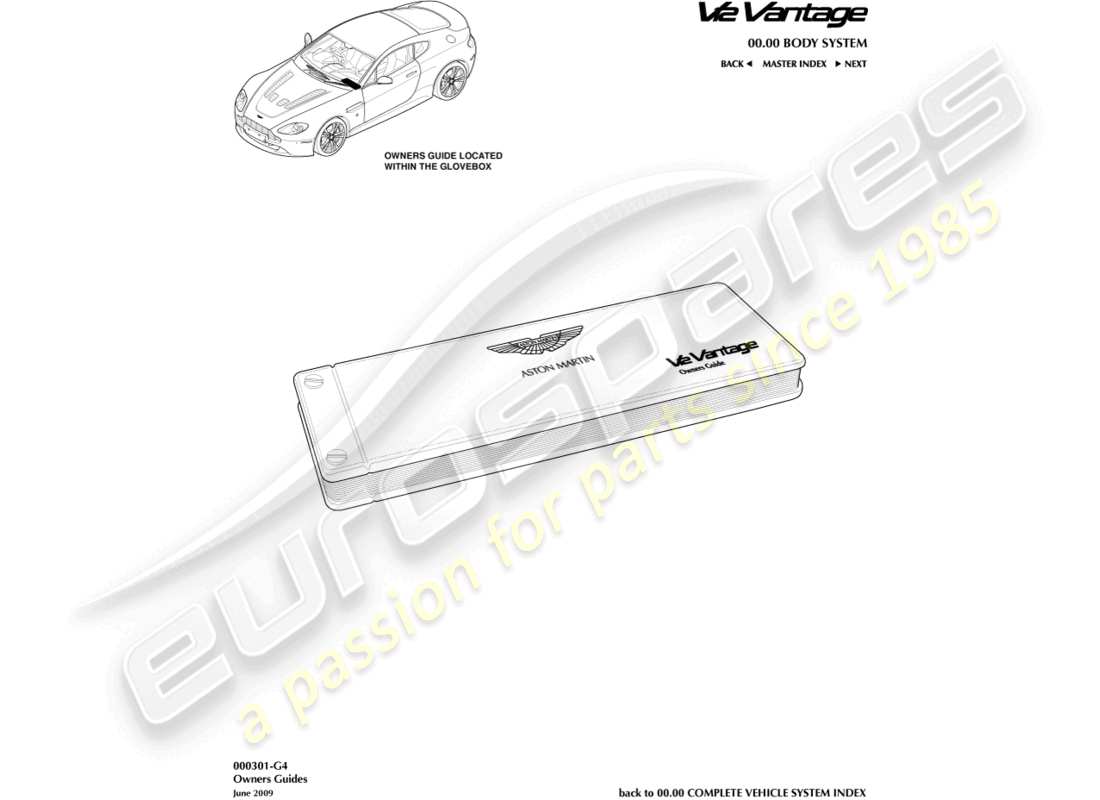 a part diagram from the aston martin v12 vantage parts catalogue