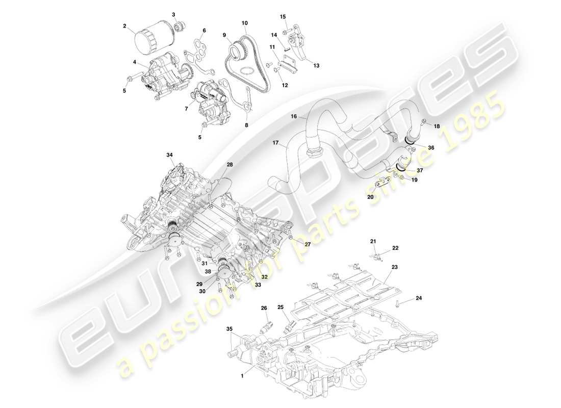 a part diagram from the aston martin v8 vantage (2007) parts catalogue