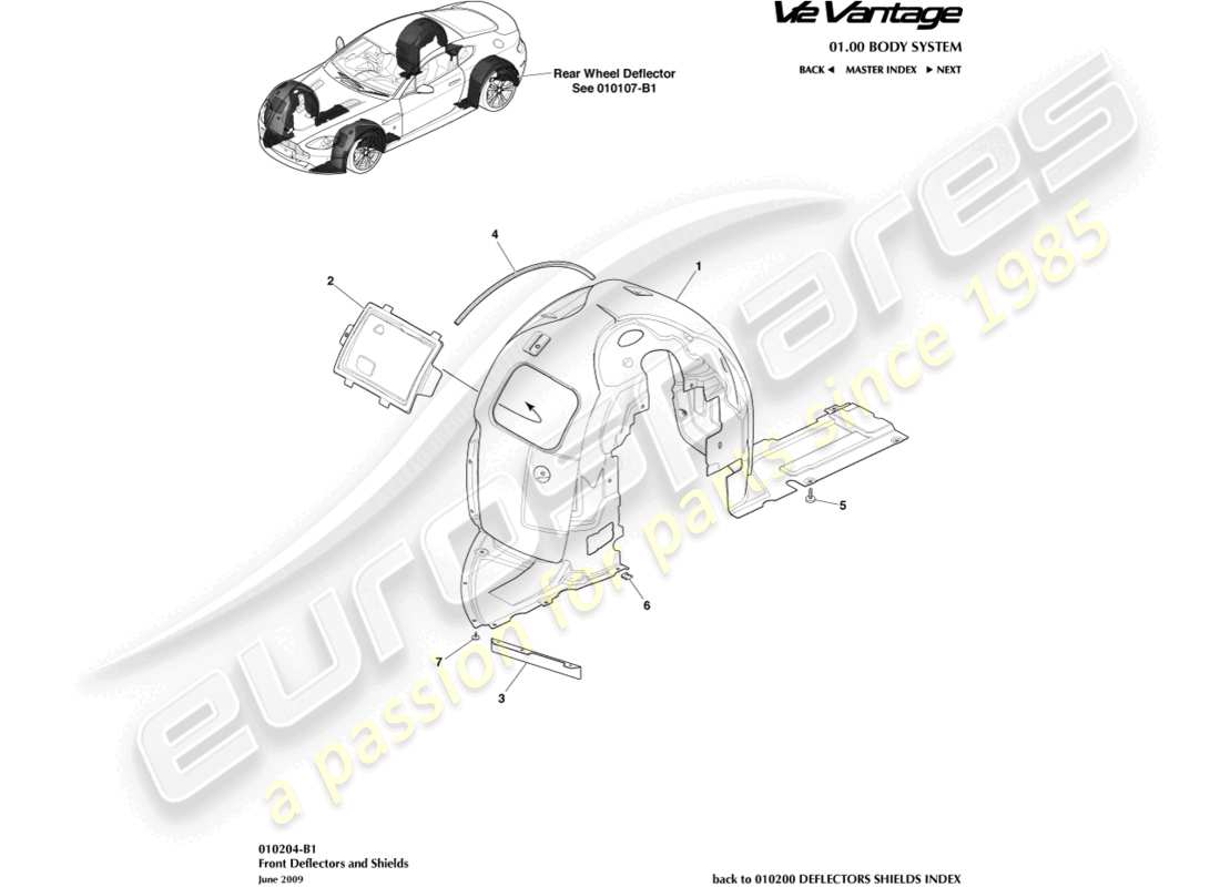 aston martin v12 vantage (2011) front wheel arches part diagram