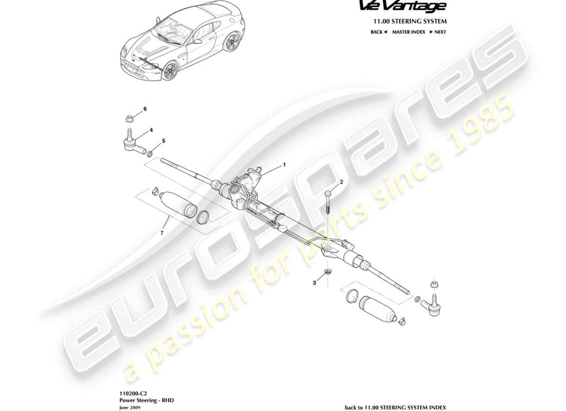 aston martin v12 vantage (2012) power steering, rhd part diagram