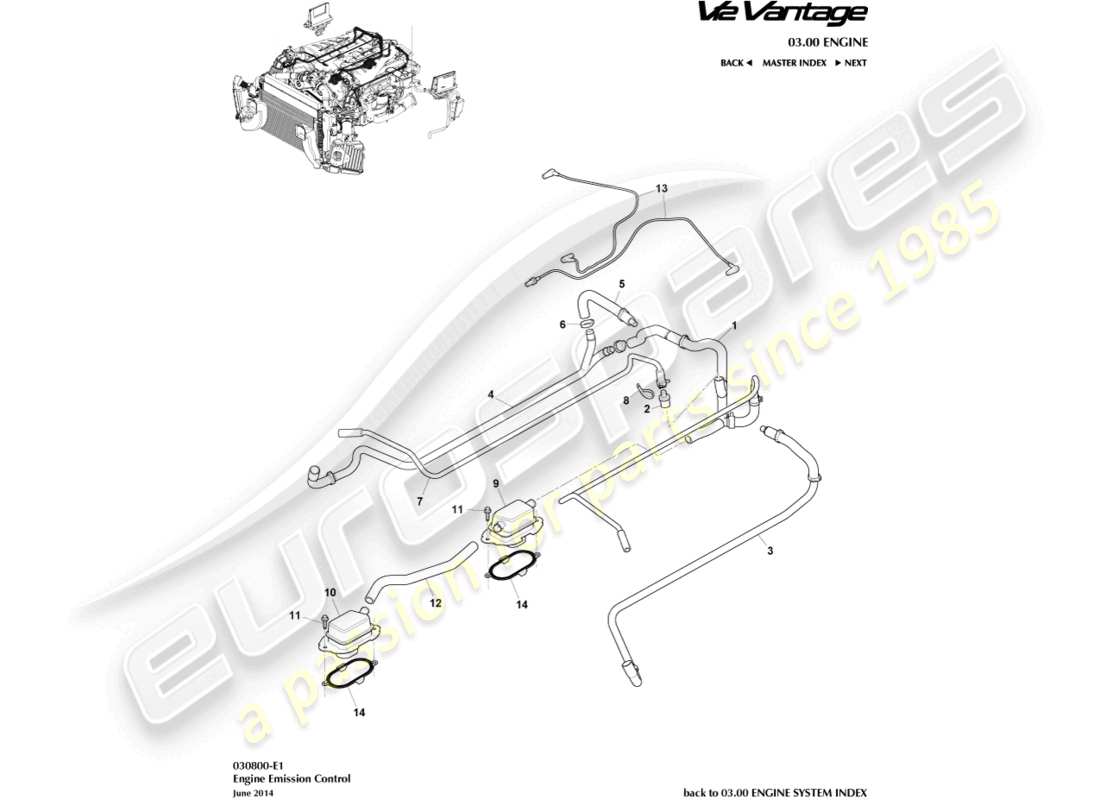 aston martin v12 vantage (2012) emission control part diagram