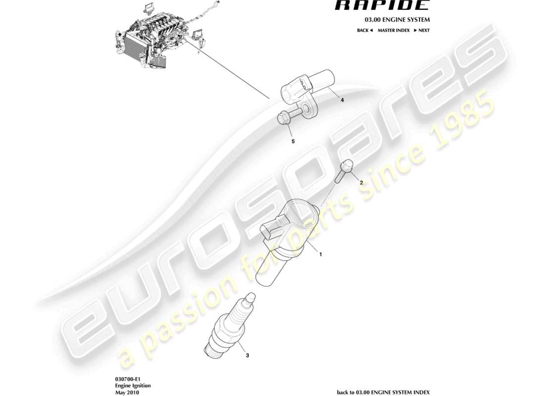 aston martin rapide (2010) ignition part diagram