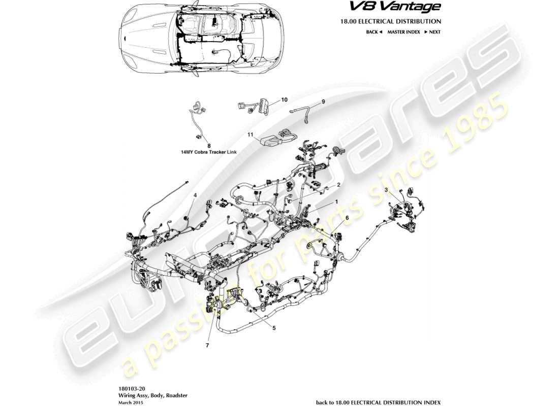 aston martin v8 vantage (2008) body harness, roadster parts diagram