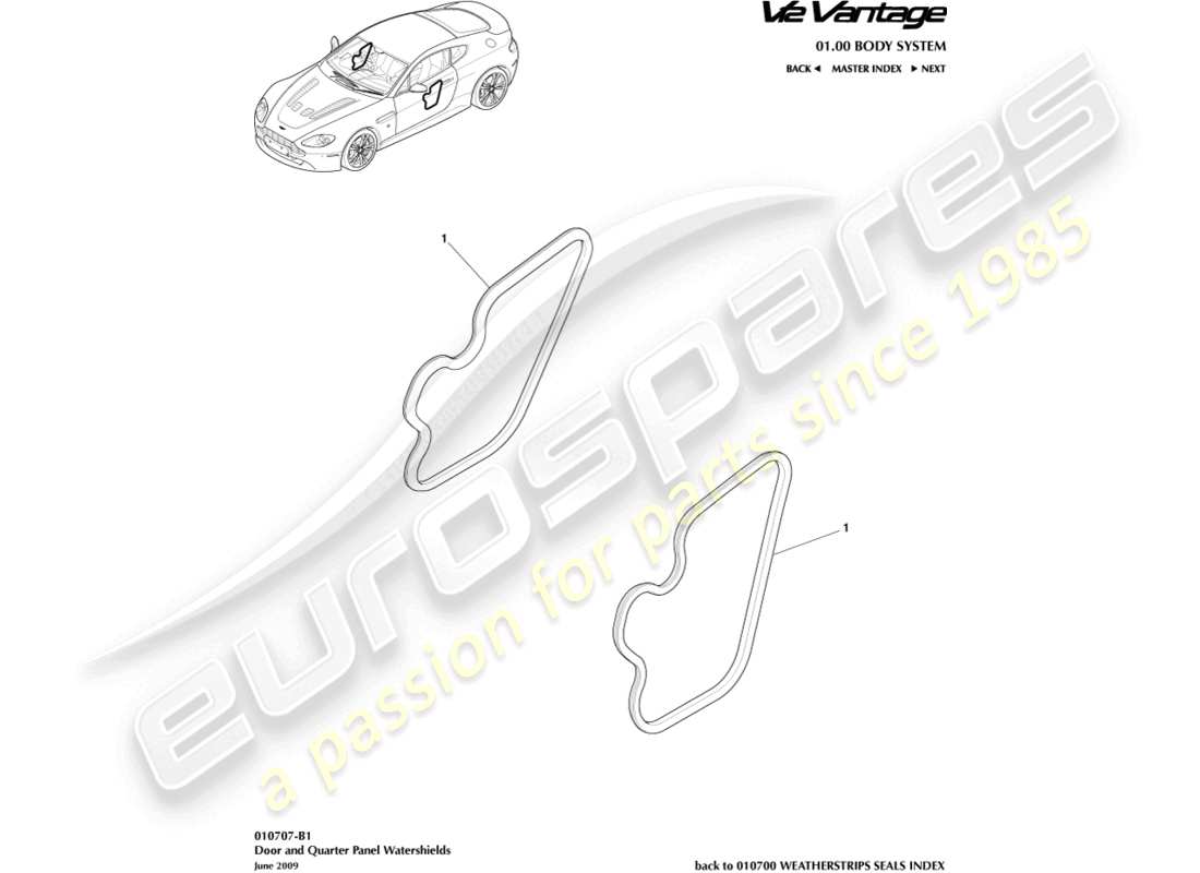 aston martin v12 vantage (2012) watershields part diagram