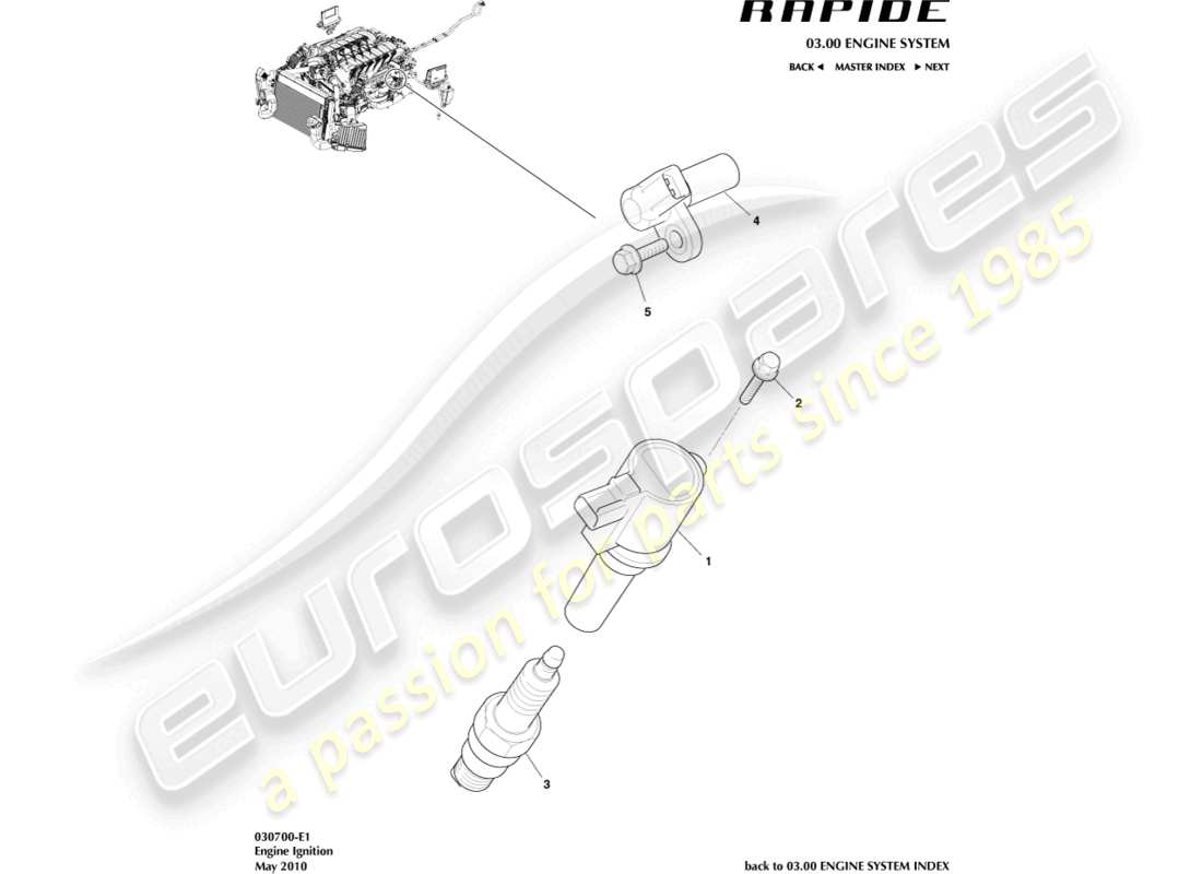 aston martin rapide (2013) ignition part diagram