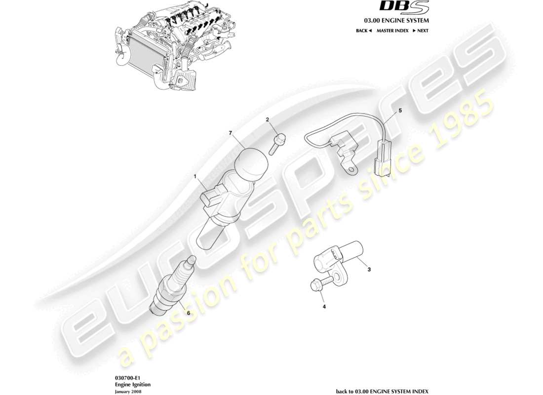 aston martin dbs (2010) ignition part diagram