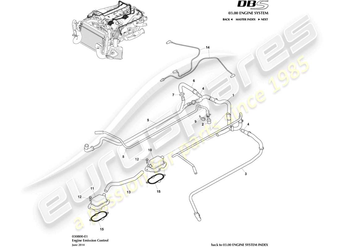 aston martin dbs (2010) emission control part diagram