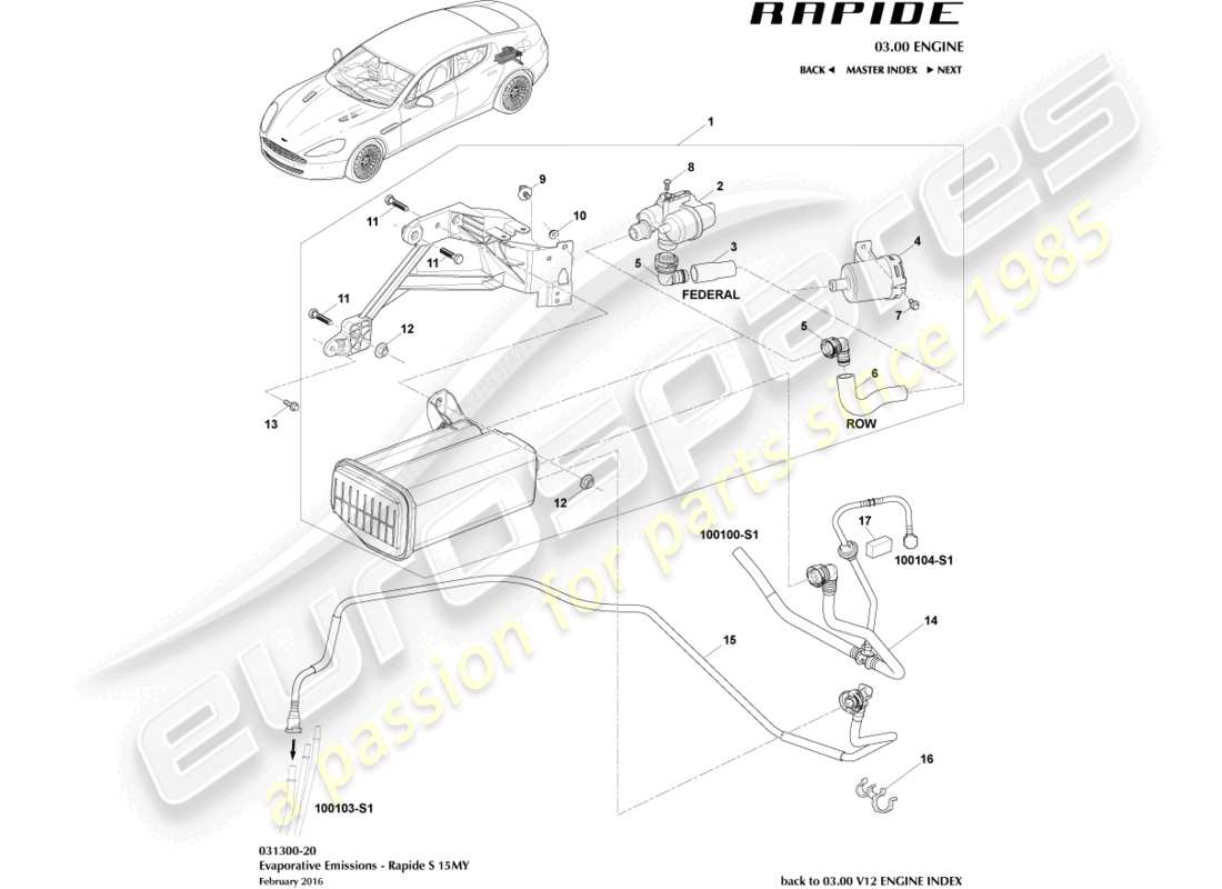aston martin rapide (2012) carbon canister, 15my part diagram