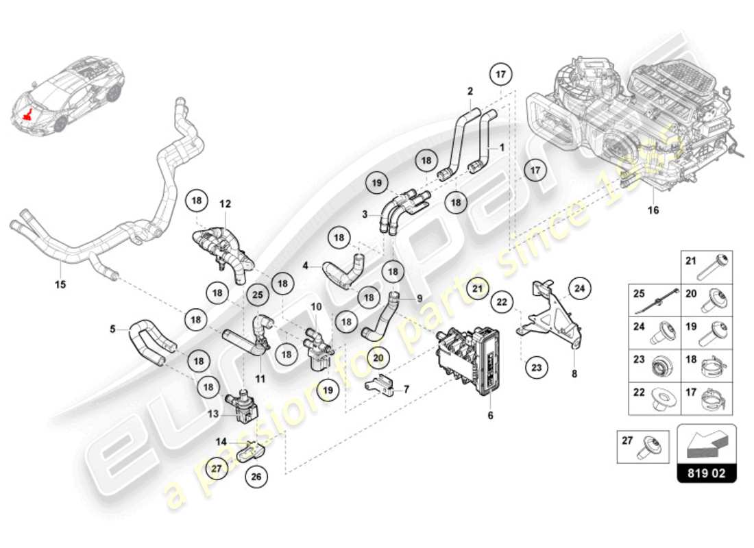 lamborghini revuelto coupe (2024) air con./heating/aux. heater hv-ptc part diagram