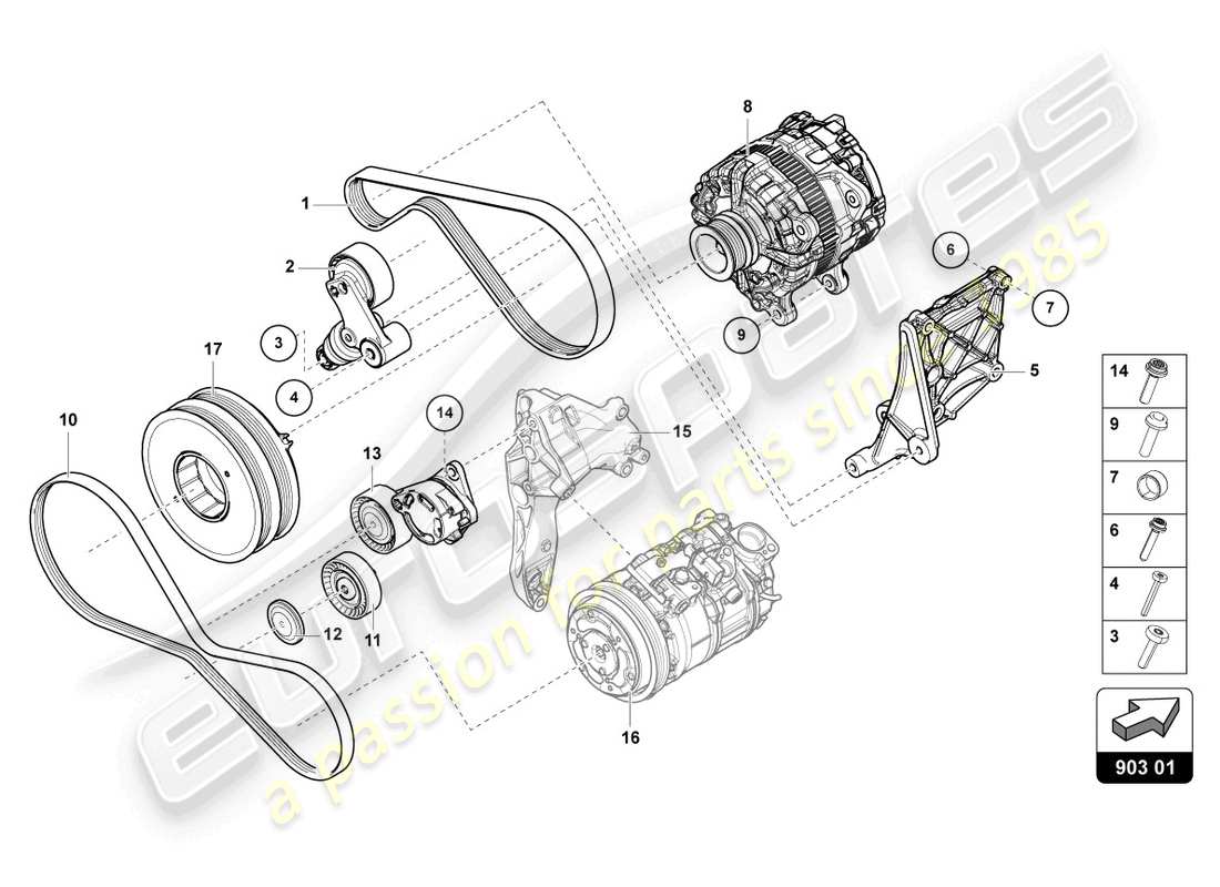 lamborghini urus performante (2024) alternator part diagram