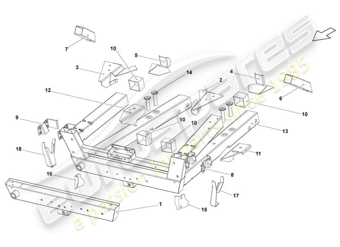 lamborghini lp560-4 spider (2012) bodywork front part lower part diagram