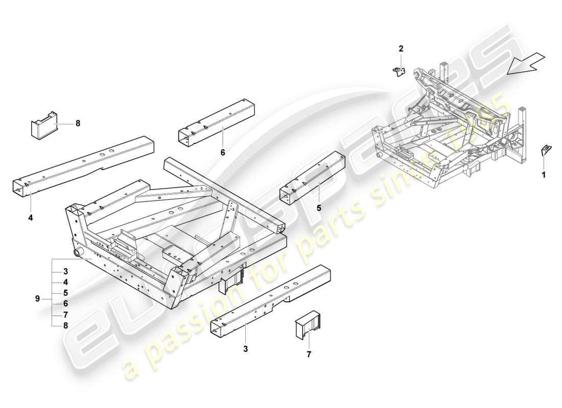 lamborghini lp560-4 spider (2012) bodywork front part part diagram