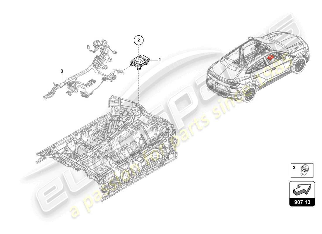 lamborghini urus (2020) control unit for chassis parts diagram