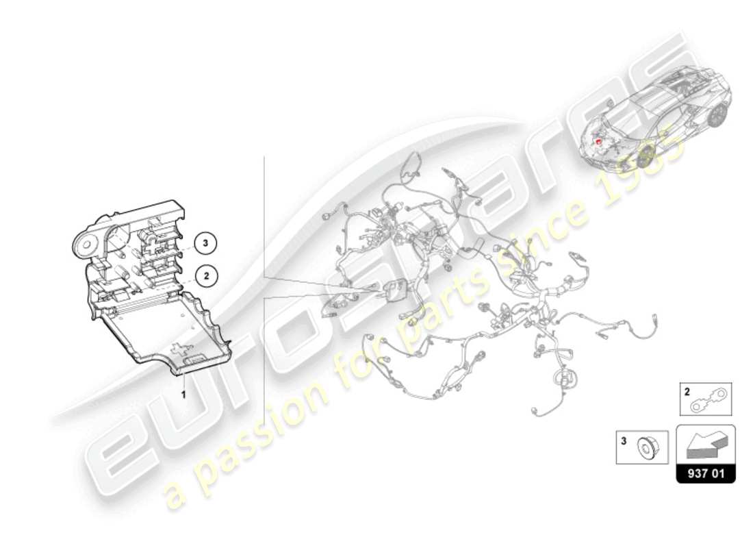 lamborghini revuelto coupe (2024) central electrics part diagram