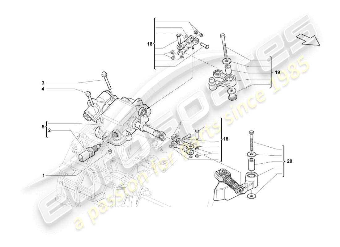 lamborghini lp560-4 spider (2012) selector mechanism outer part diagram