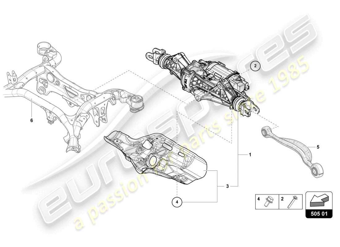 lamborghini urus s (2024) steering gear part diagram