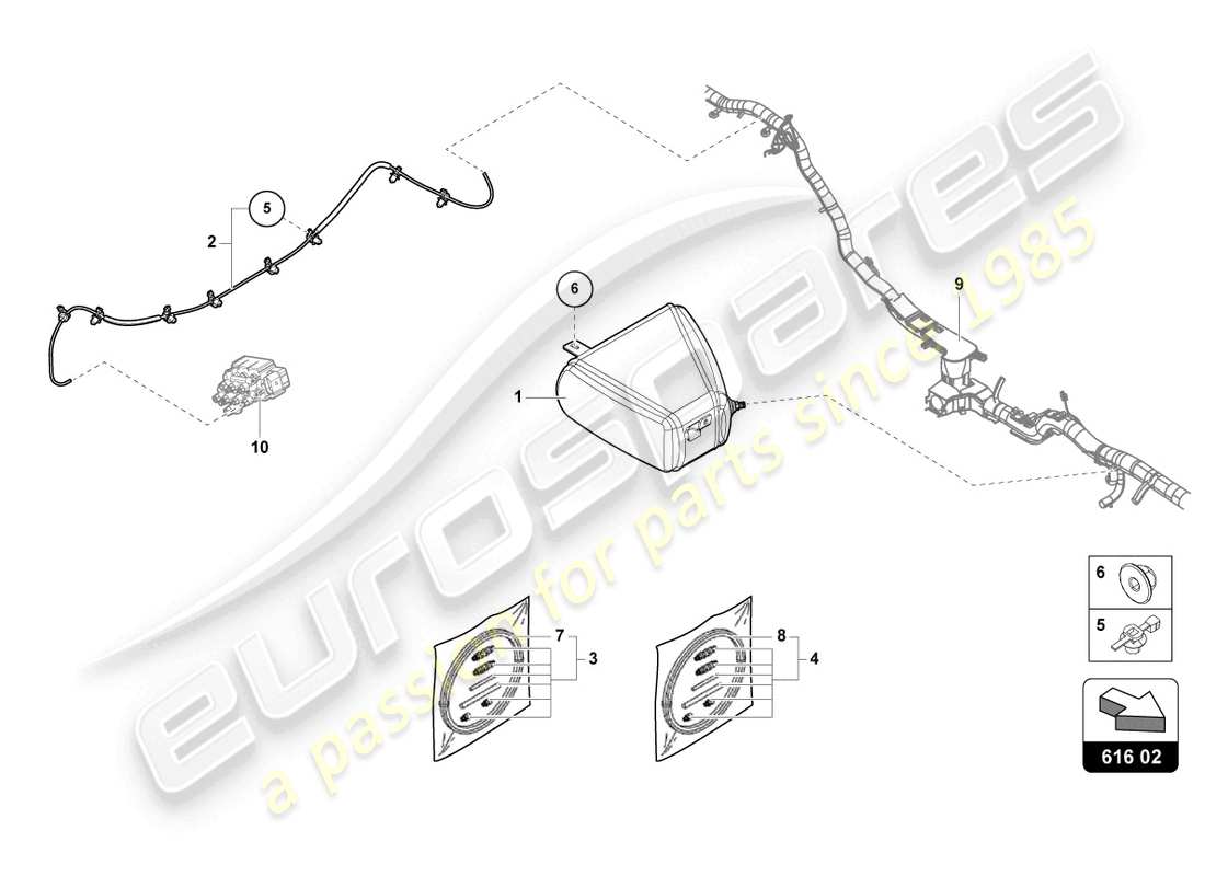 lamborghini urus (2020) lifting device part diagram