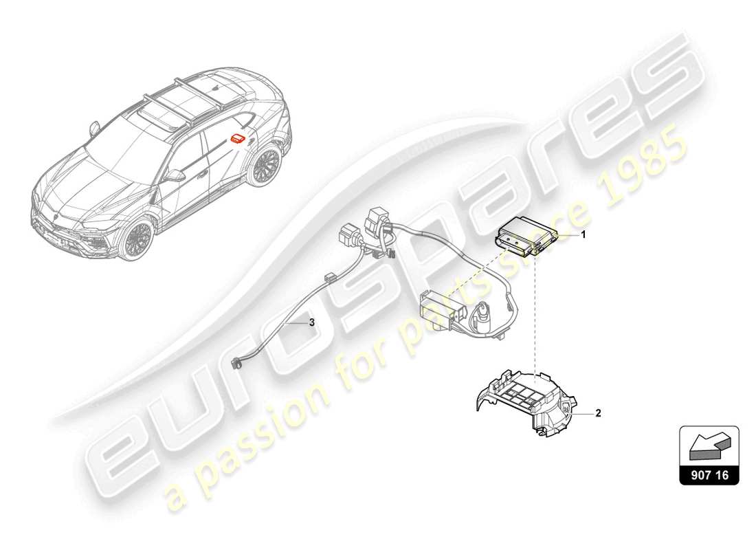 lamborghini urus (2020) control unit for fuel pump part diagram