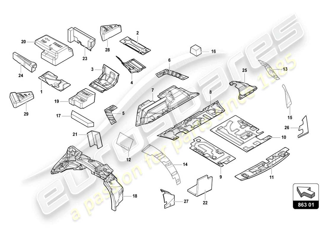 lamborghini urus (2020) damping part diagram