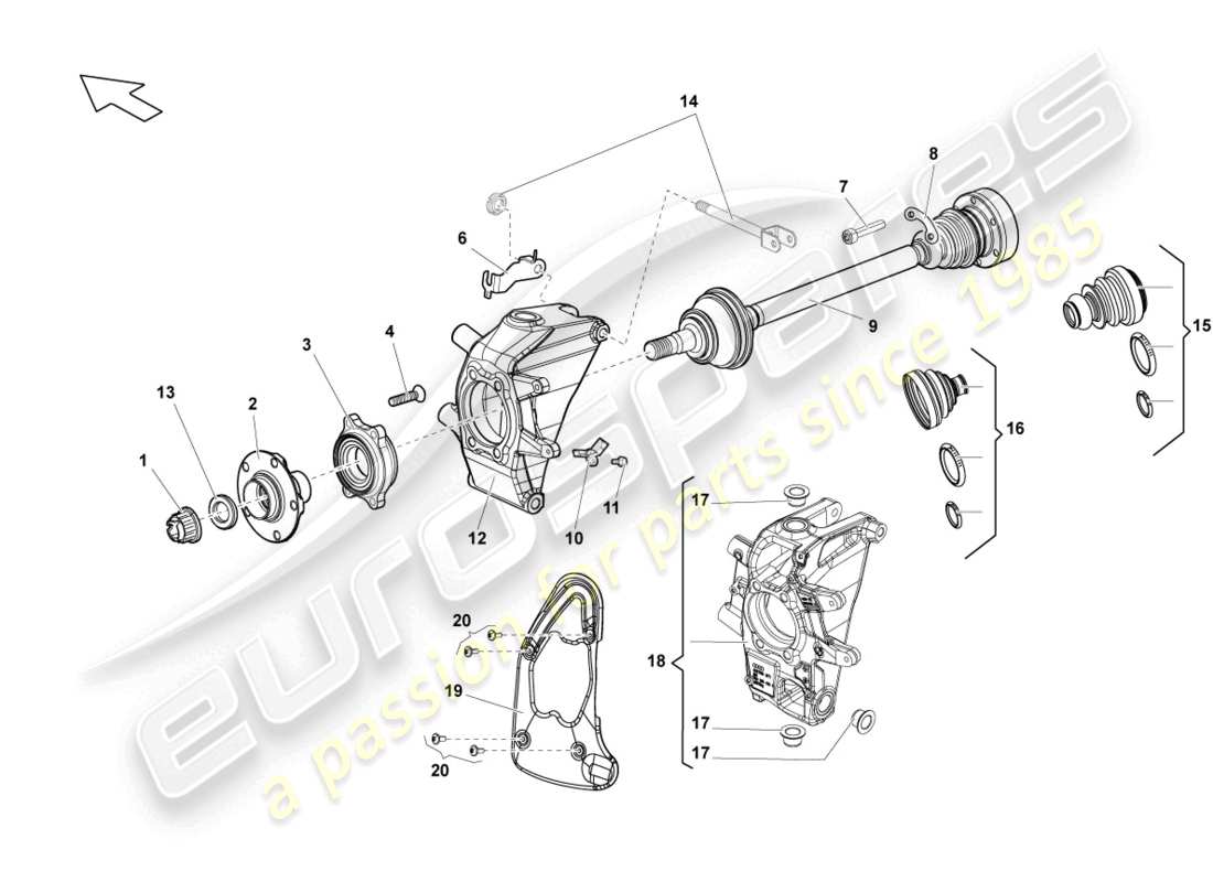 lamborghini lp550-2 spyder (2014) drive shaft rear part diagram