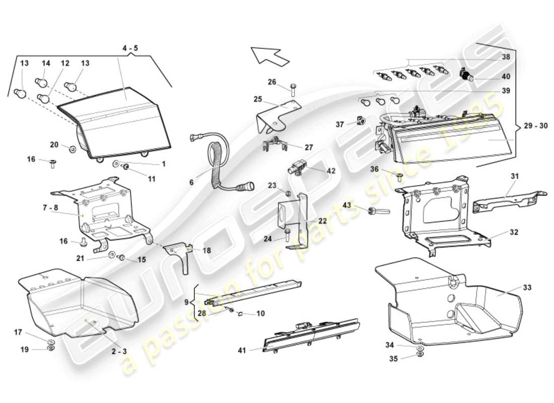 lamborghini lp570-4 sl (2012) tail light parts diagram