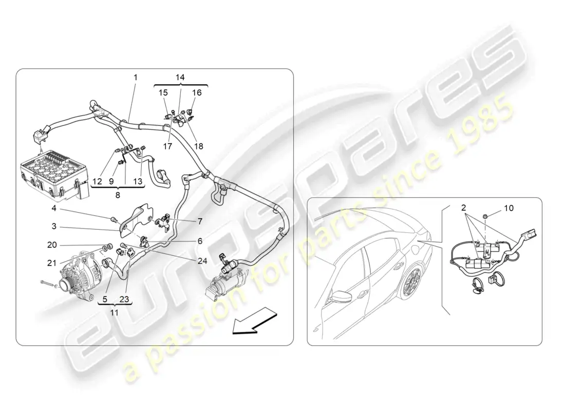 maserati ghibli (2018) main wiring parts diagram