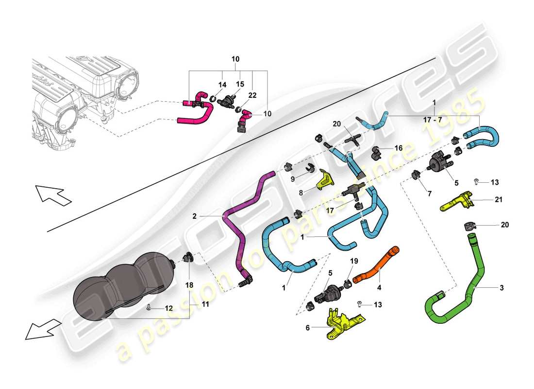 lamborghini lp550-2 spyder (2010) vacuum system part diagram