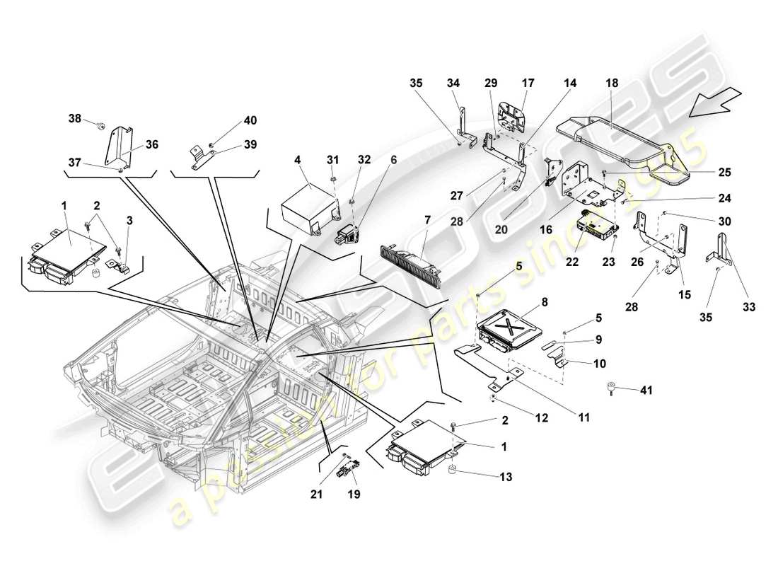 lamborghini superleggera (2008) engine control unit part diagram