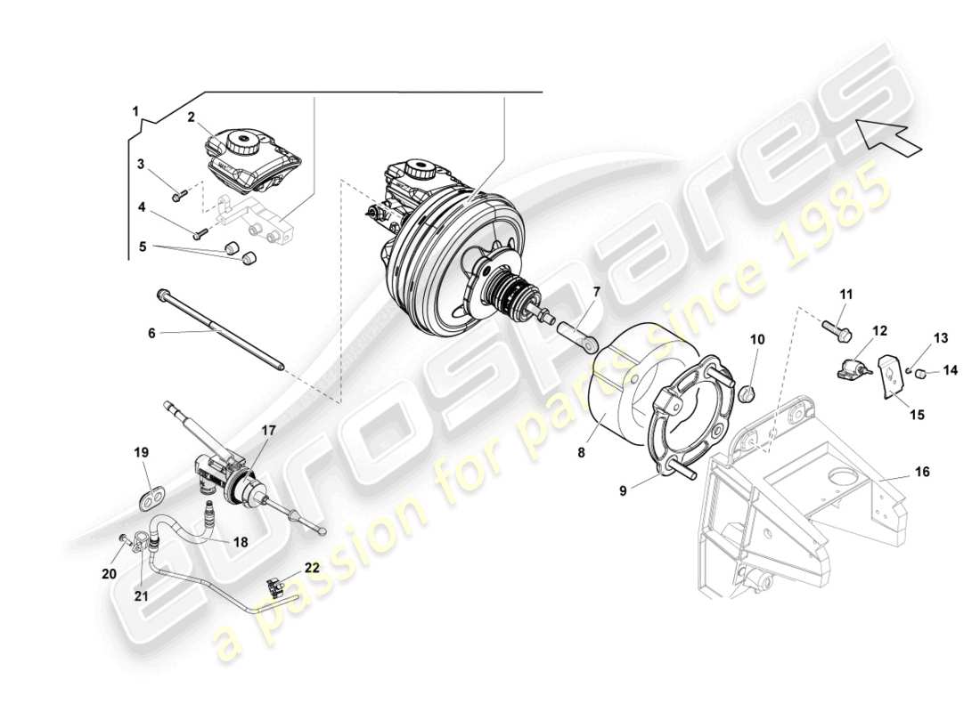 lamborghini lp550-2 spyder (2010) brake servo part diagram