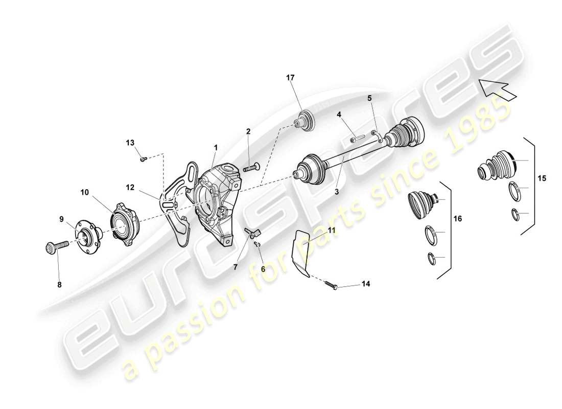 lamborghini lp550-2 spyder (2014) drive shaft front part diagram