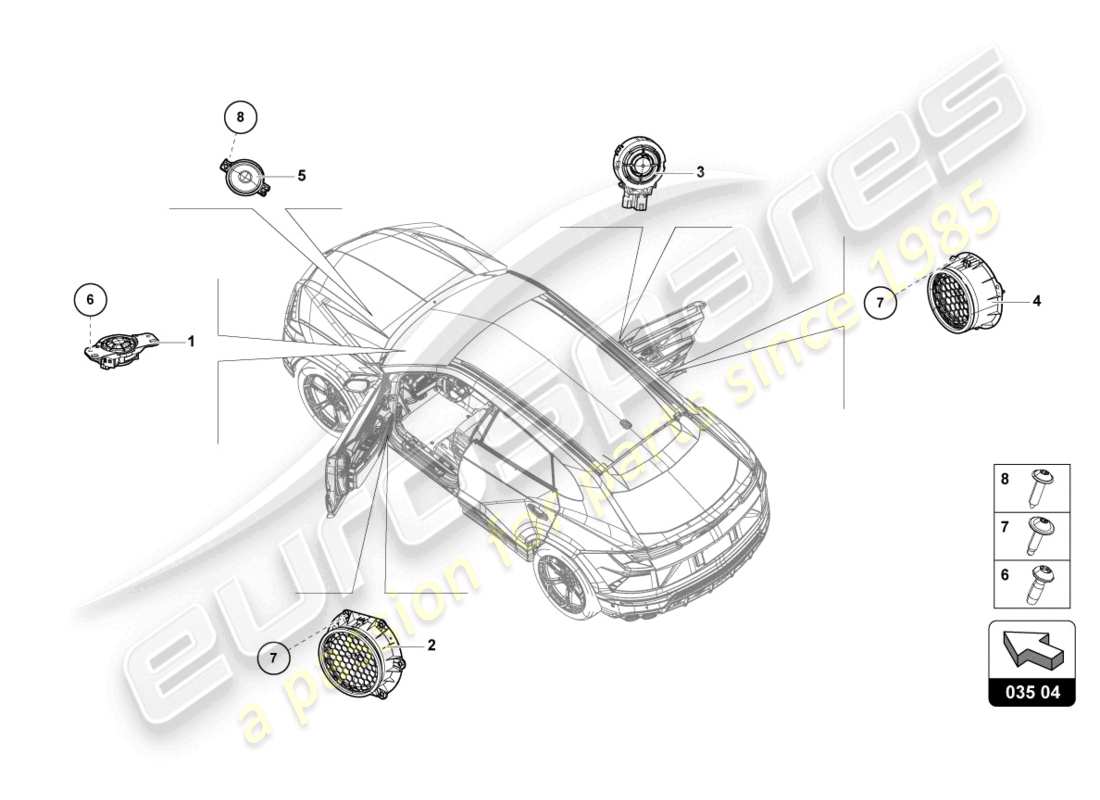 lamborghini urus s (2023) electrical parts for audio system part diagram