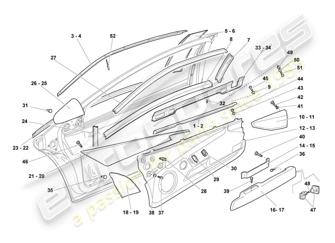 lamborghini reventon window guide part diagram