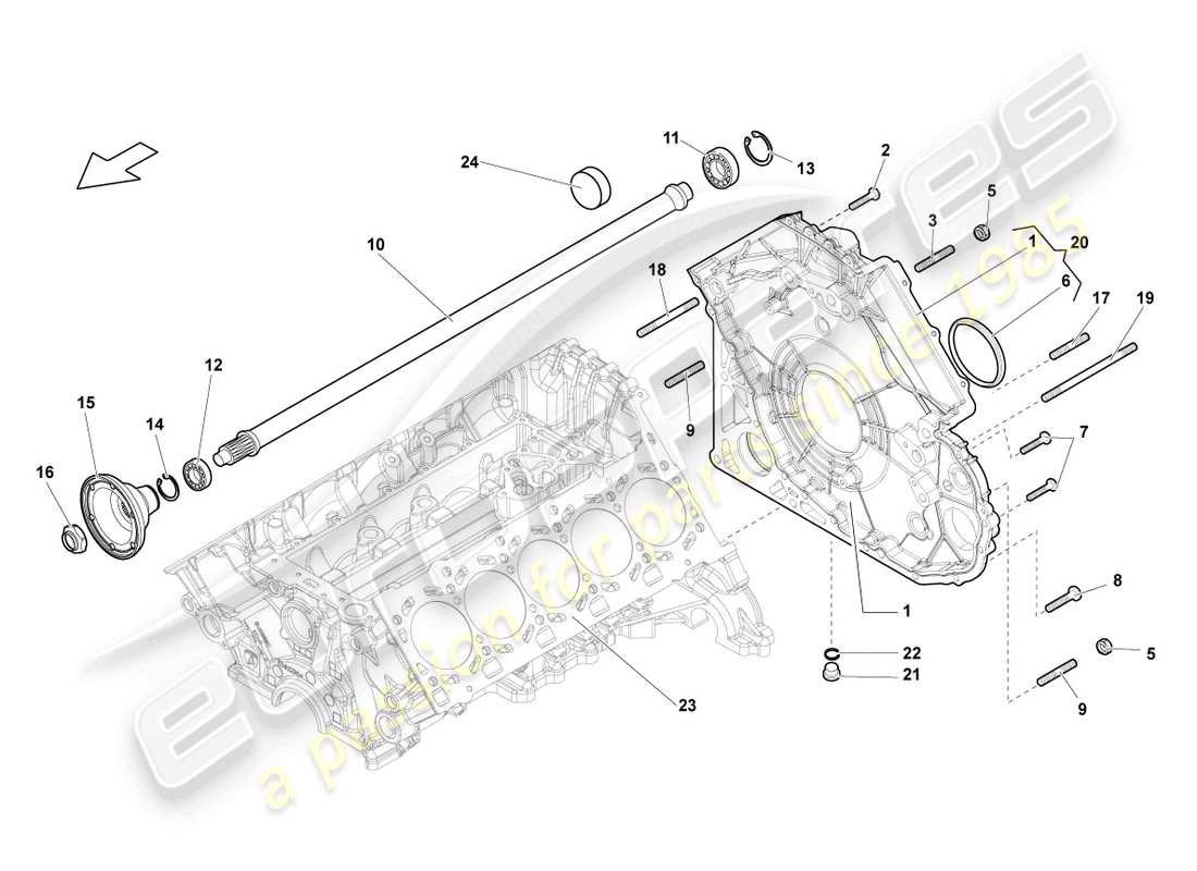 lamborghini lp560-4 spider (2010) cover for axle differential parts diagram