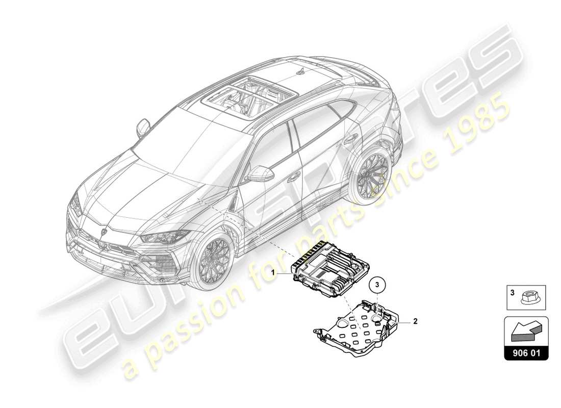 lamborghini urus s (2024) control unit for petrol engine part diagram