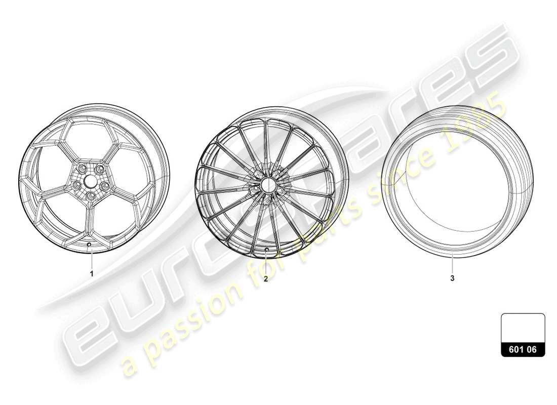 lamborghini urus performante (2024) wheels/tyres 22 parts diagram