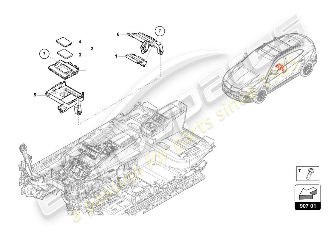 lamborghini urus s (2024) diagnosis interface for data bus (gateway) part diagram