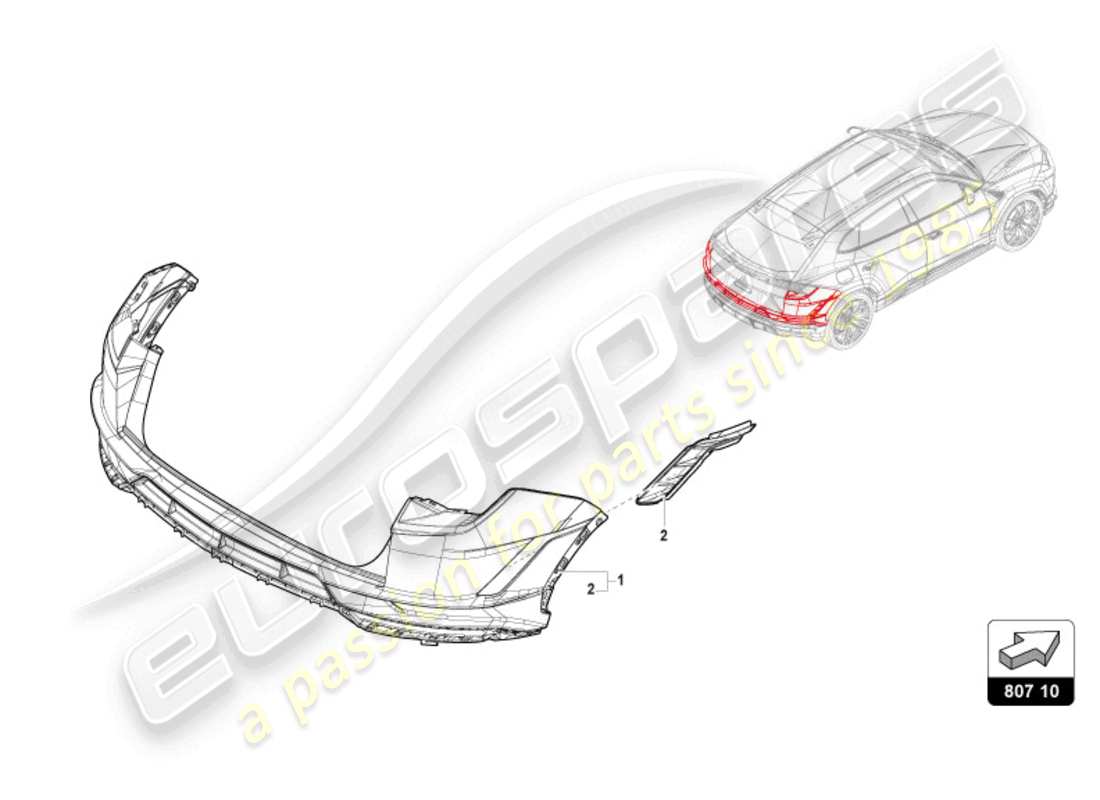 lamborghini urus s (2024) bumper, complete parts diagram