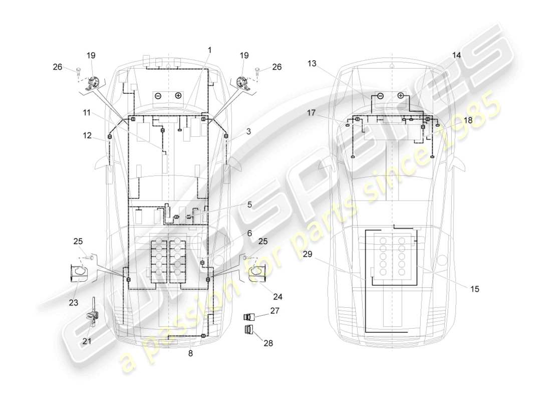 lamborghini superleggera (2008) wiring looms part diagram