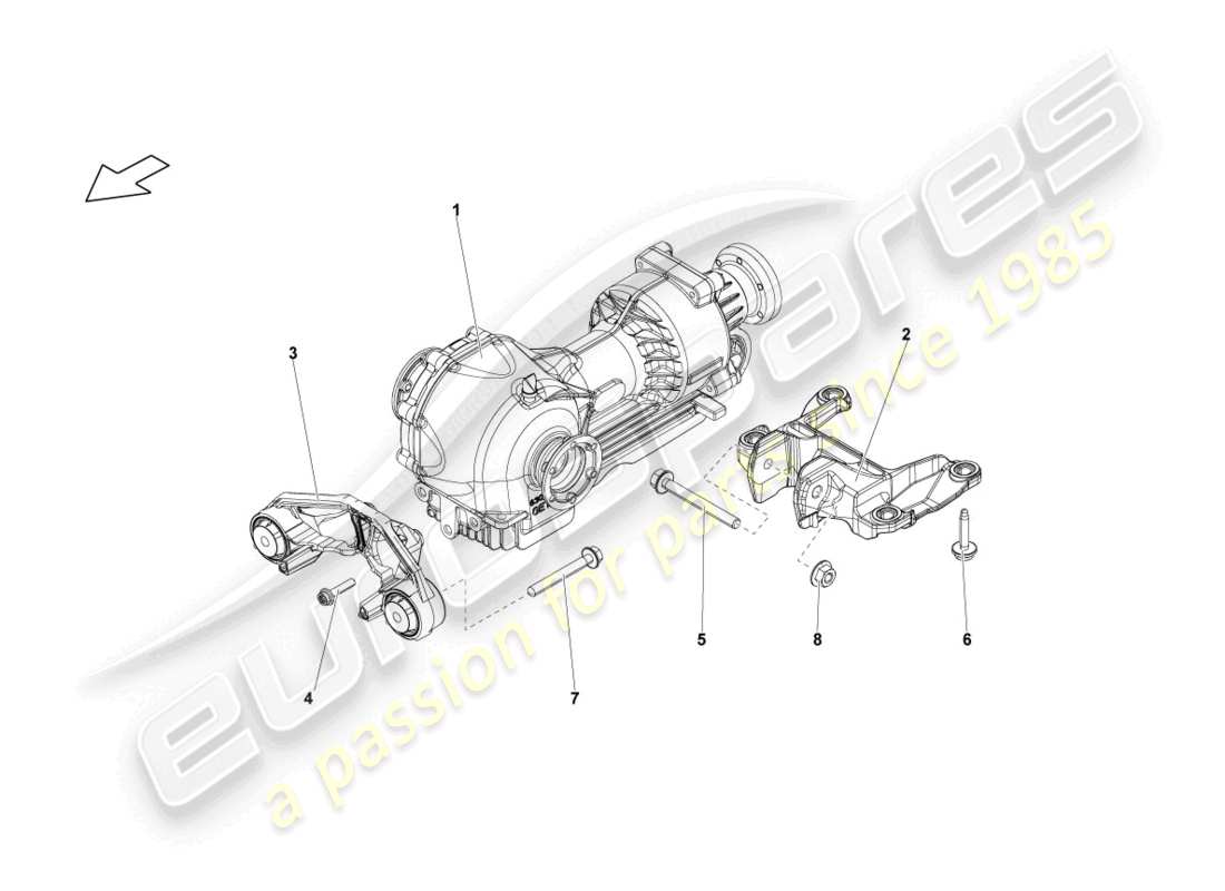 lamborghini lp550-2 spyder (2014) final drive, complete front part diagram