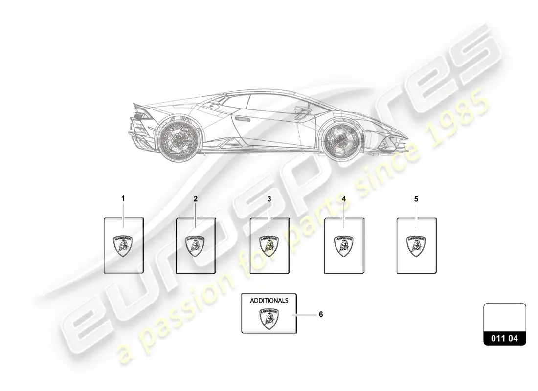lamborghini evo spyder 2wd (2020) vehicle wallet parts diagram