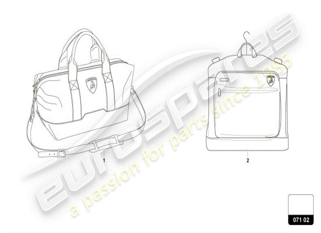 lamborghini revuelto coupe (accessories) travel bags set parts diagram