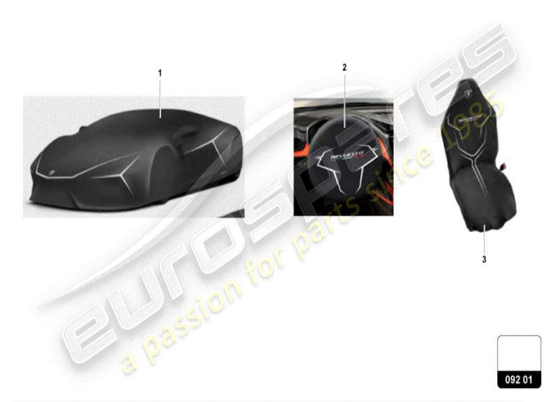 lamborghini revuelto coupe (accessories) covers parts diagram