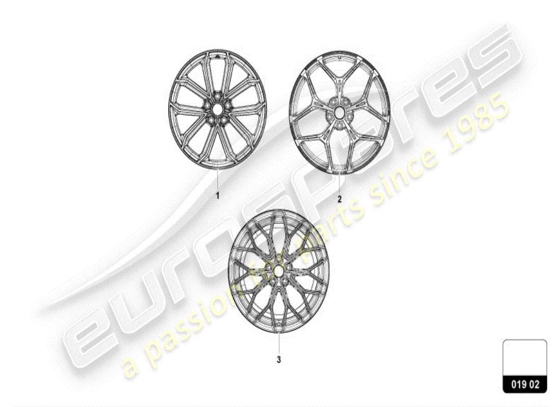 lamborghini revuelto coupe (accessories) aluminium rim parts diagram