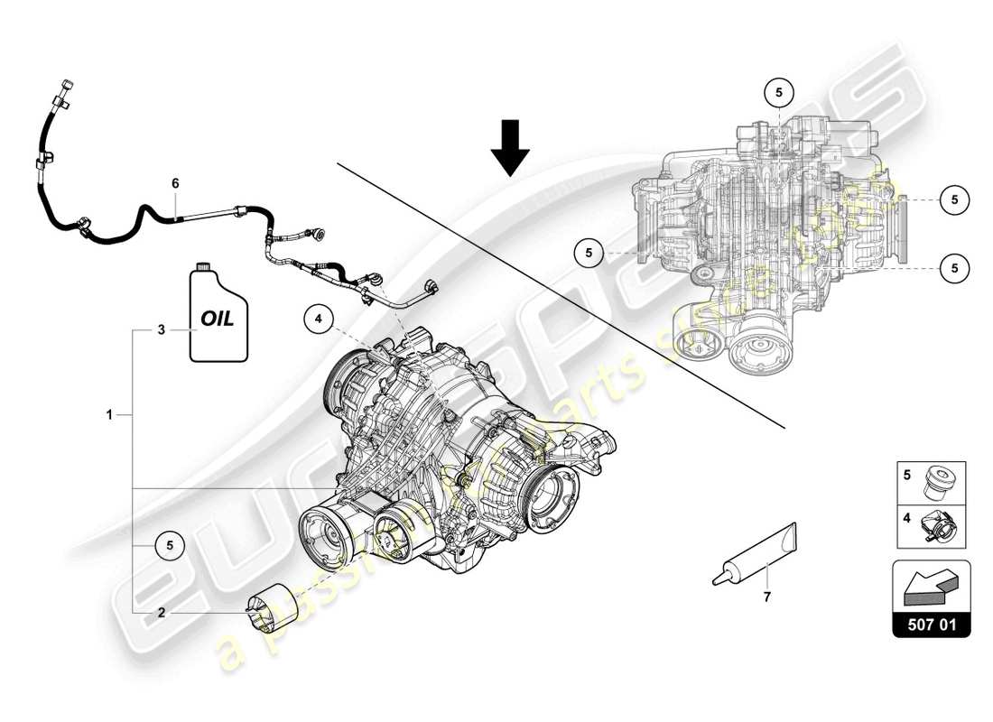 lamborghini urus s (2024) differential rear part diagram