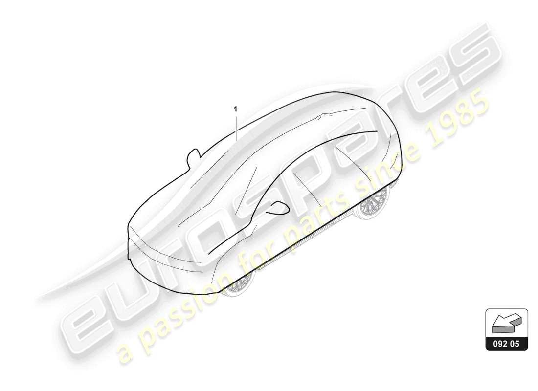 lamborghini urus performante (accessories) car cover part diagram