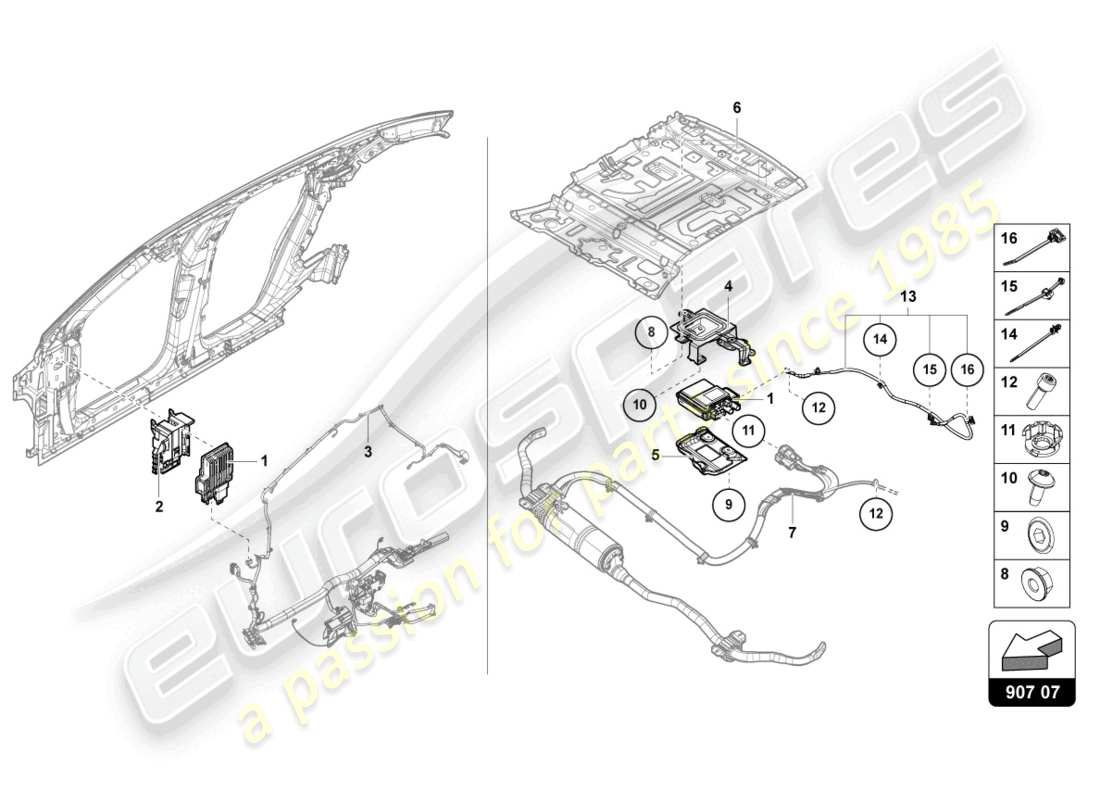 lamborghini urus s (2023) control unit for active roll stabilisation part diagram